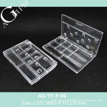 Transparent Rectangular Multi Grid-Eye Shadow Case AG-YY-F-96, AGPM Cosmetic Packaging, Custom colors/Logo